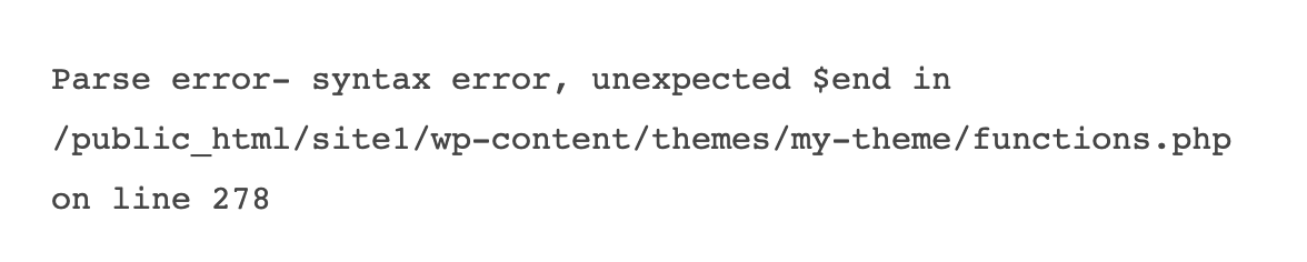 parse error
