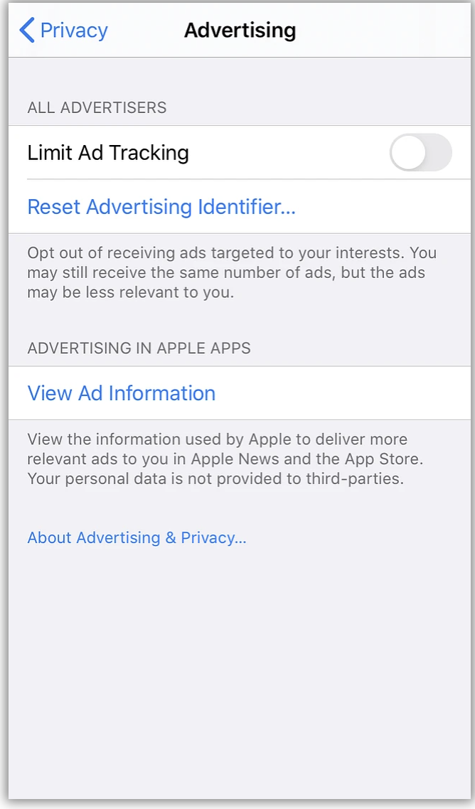 Privacy – Advertising