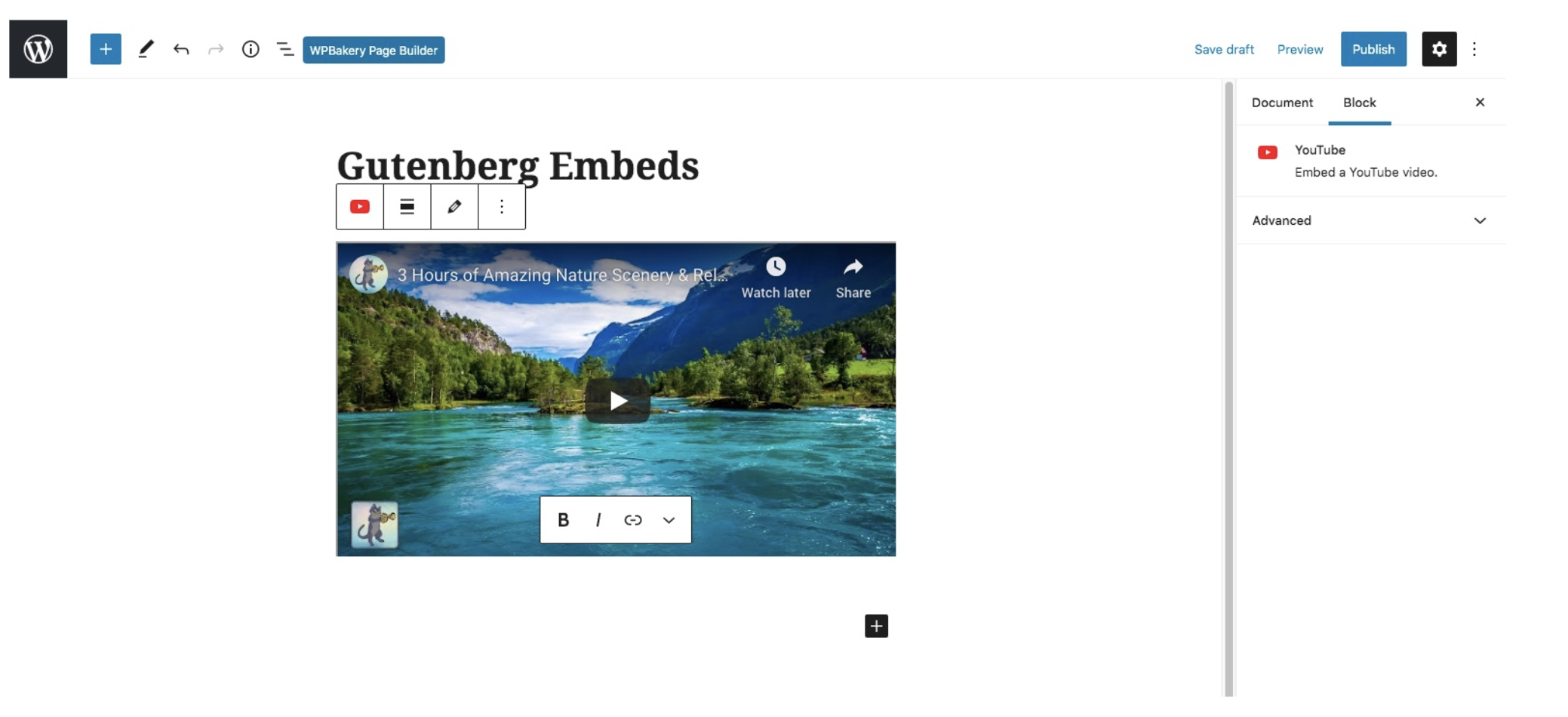 Embed button