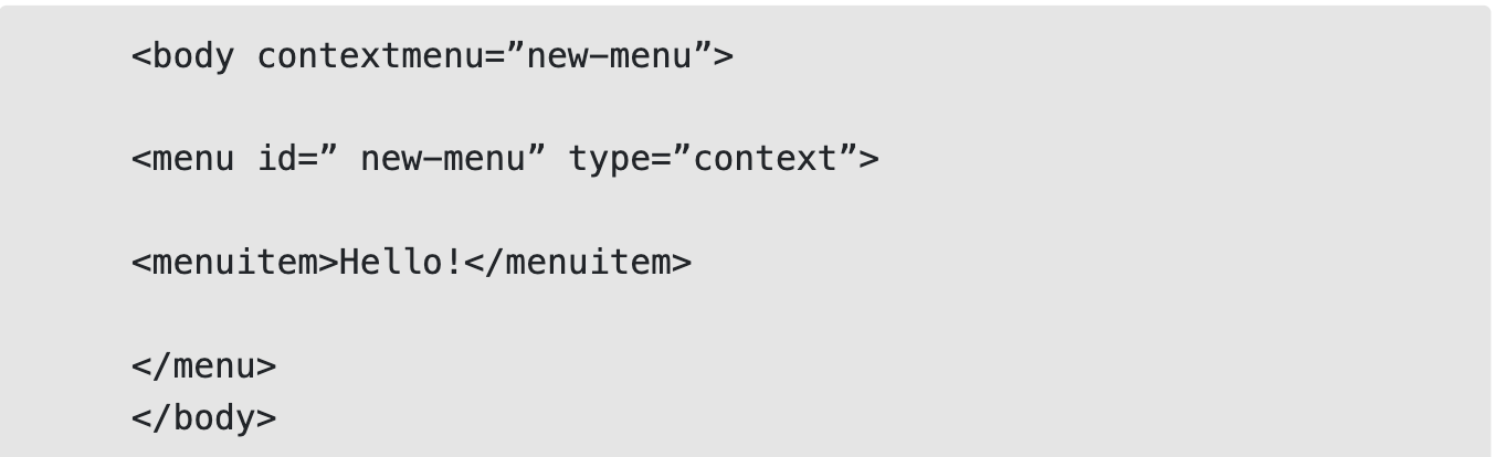 The Menu element