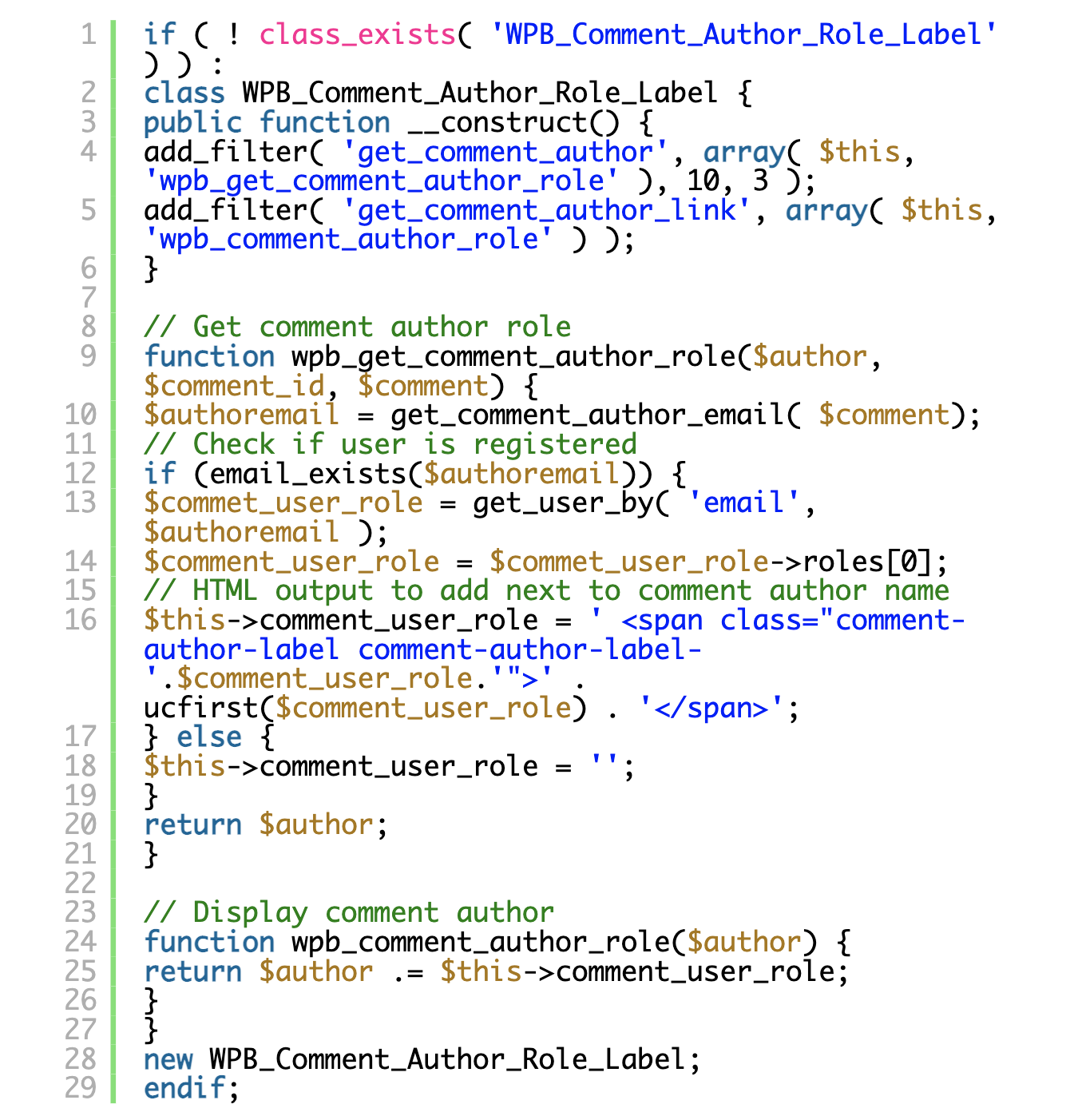highlight comments by user roles