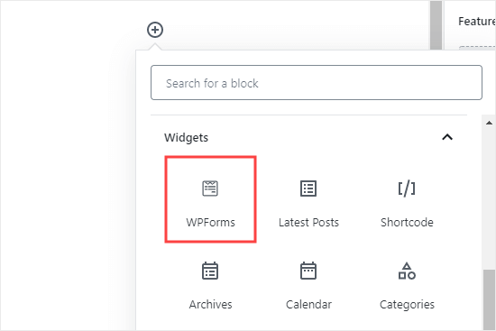 WPForms block