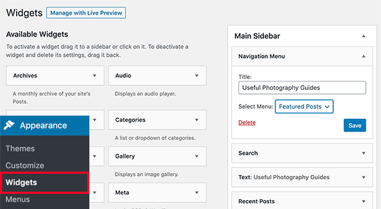 Adding Featured Posts Menu in your Sidebar