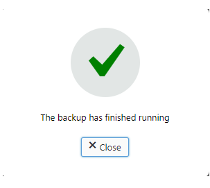 backup finished