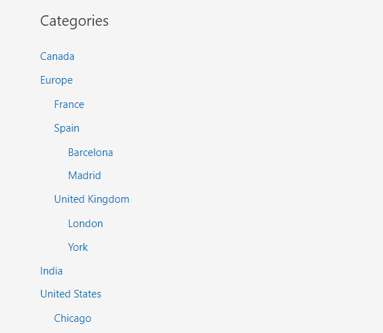 list hierarchal