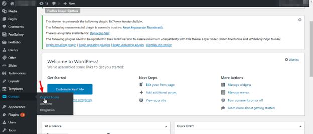 contact form