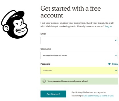 create account