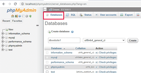 databases