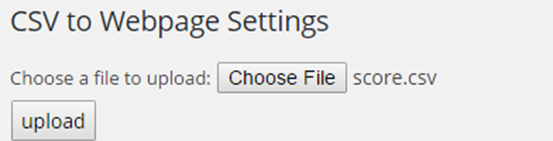 csv to webpage settings