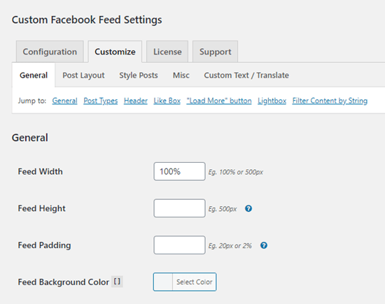 custom fb feed