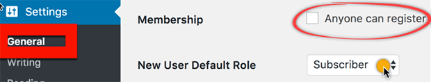 default user role