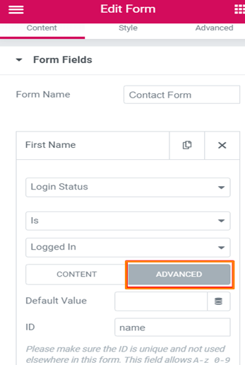 edit form