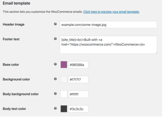 Email template