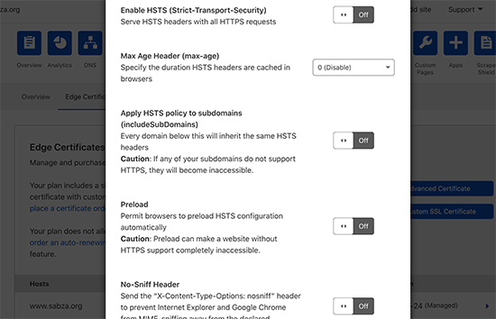 HTTP security headers