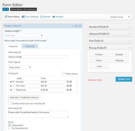 form editor advanced