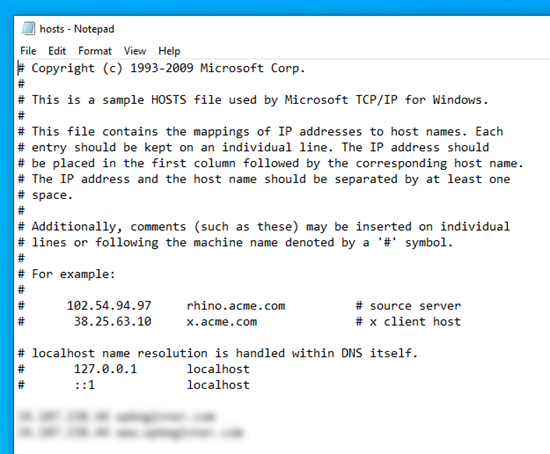 hosts file