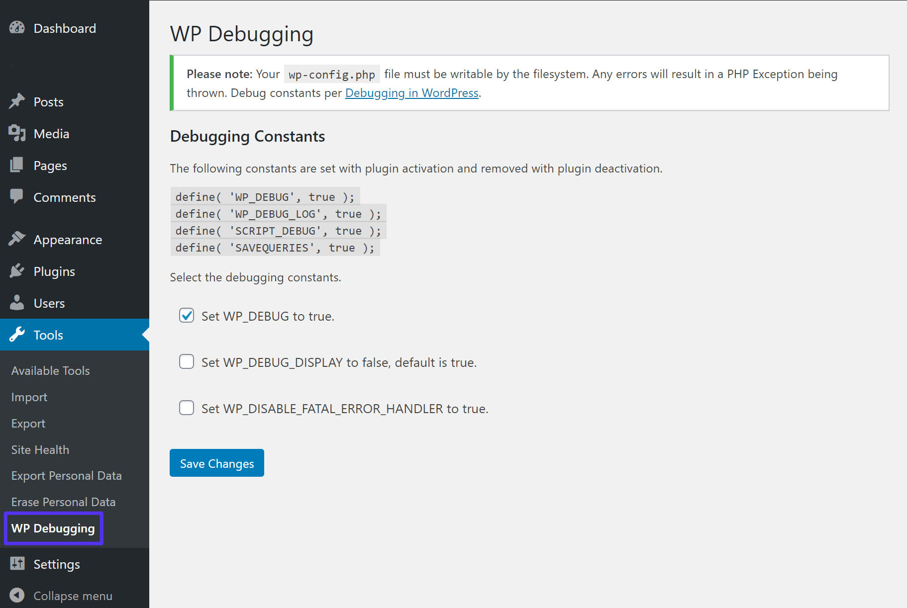 WP Debugging