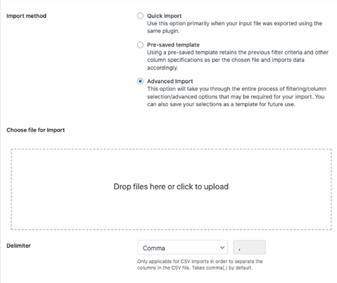 Import method