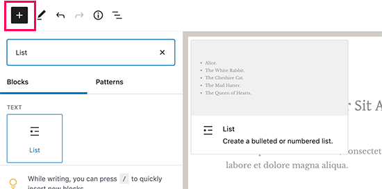 listblock