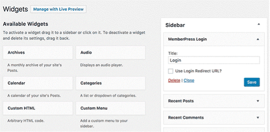 membership widget
