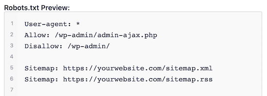 Robots.txt preview
