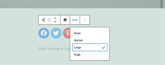 Social icons sizes