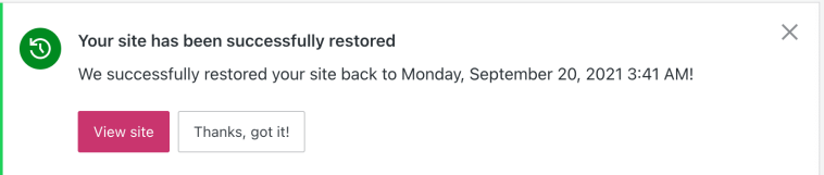 successful restored