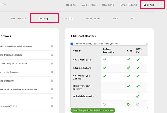 Sucuri account dashboard