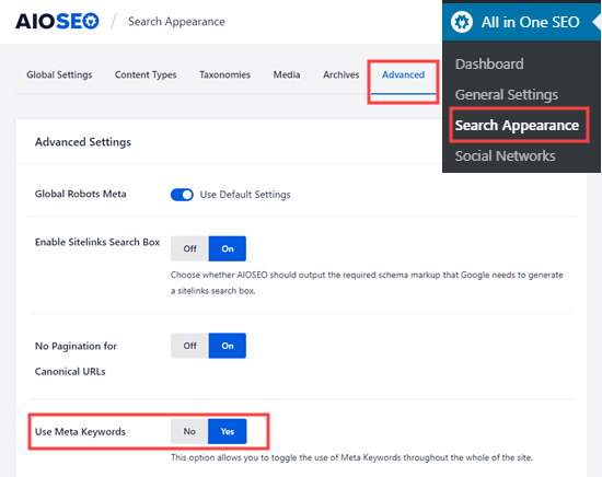Search Appearance – Advanced