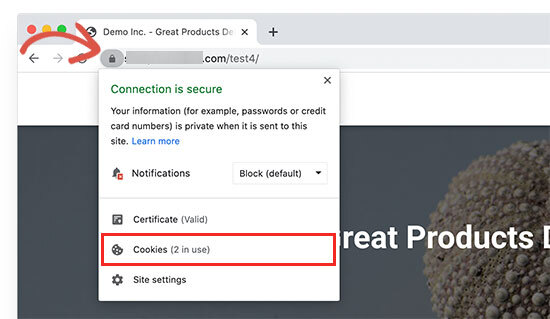 Which cookies are stored by your website