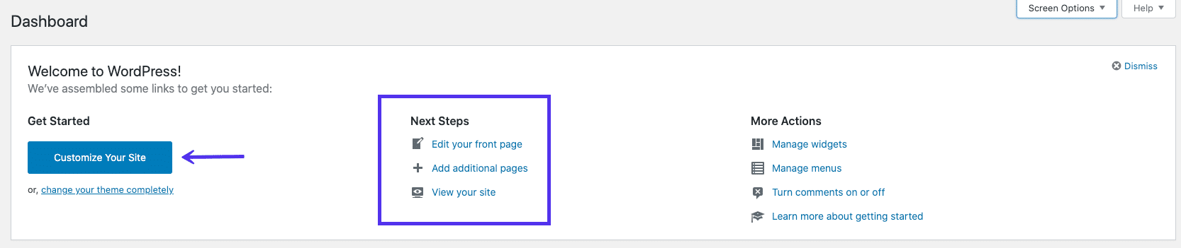 welcome tab wp