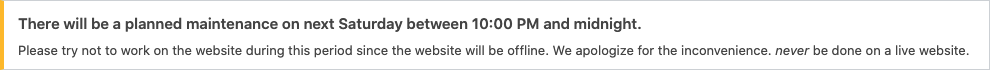 admin notices