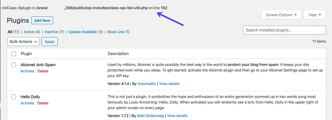 WordPress debugging