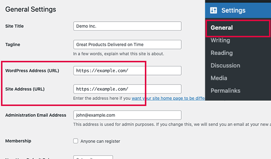 Settings – General