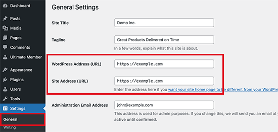 Fix URLs